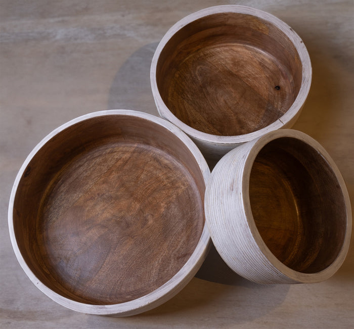 Wooden Round Bowls -3 Sizes